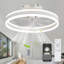 19.7" Low Profile Ceiling Fan with Lights and Remote, Modern Flush Mount Ceiling Fans White Fandelier for Bedroom-720534511