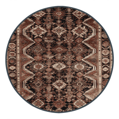 Machine Washable Persian Brown Area Rug