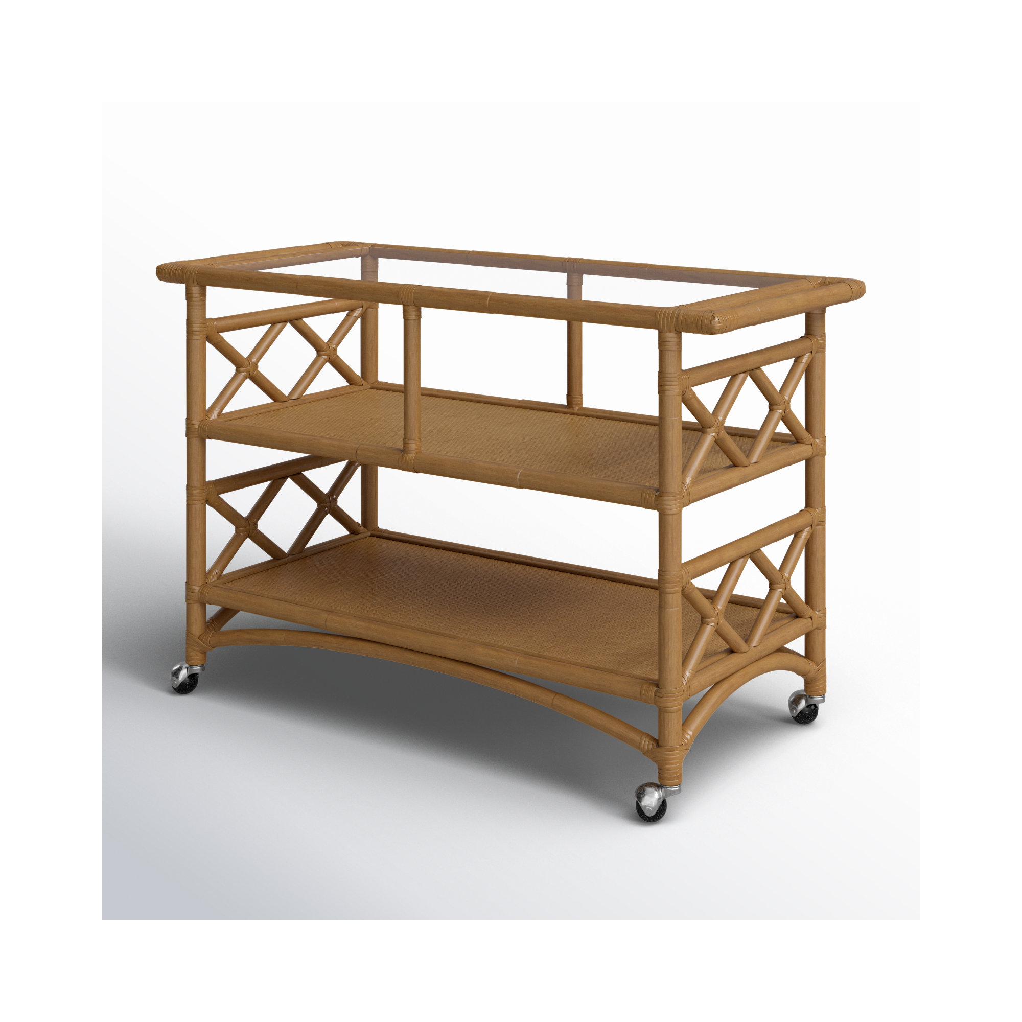 Abbott Wicker / Rattan Bar Cart, Havana