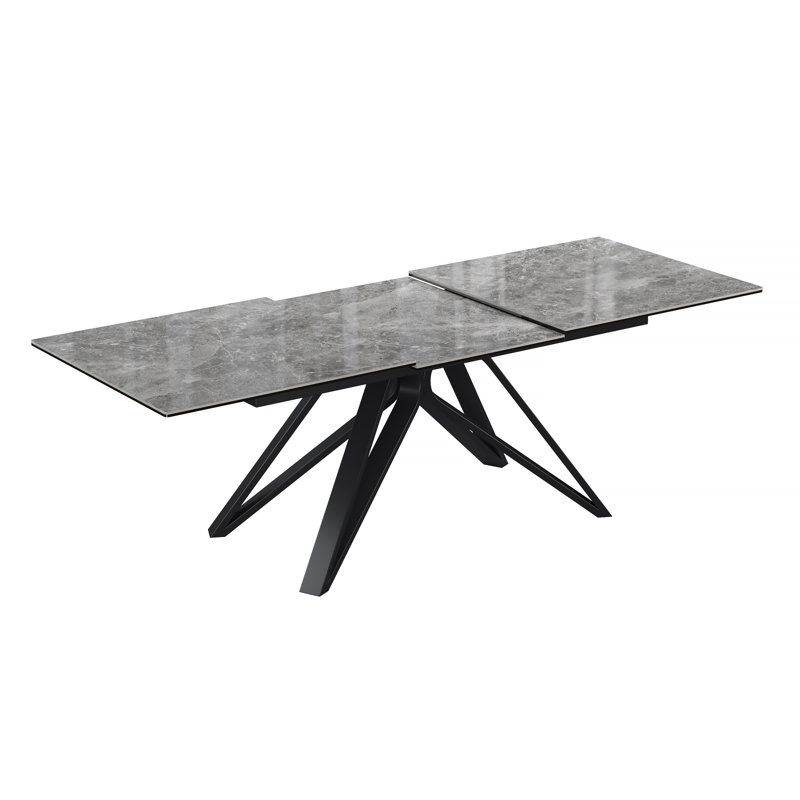 Baudouin 180-240cm Ceramic Extending Dining Table, Grey