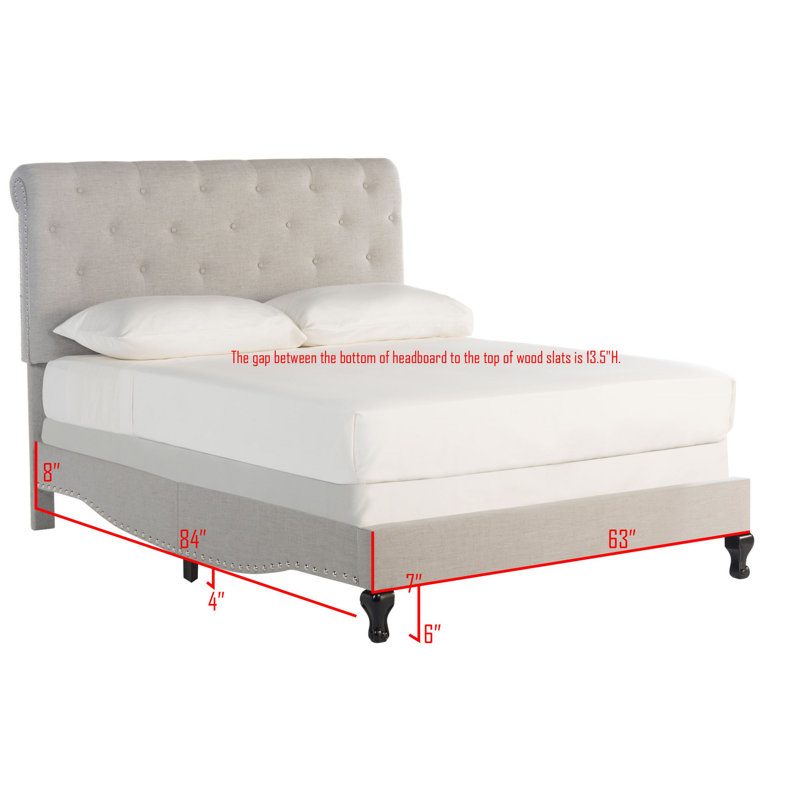 Bazeley Panel Bed by Harriet Bee, Light Gray, Queen