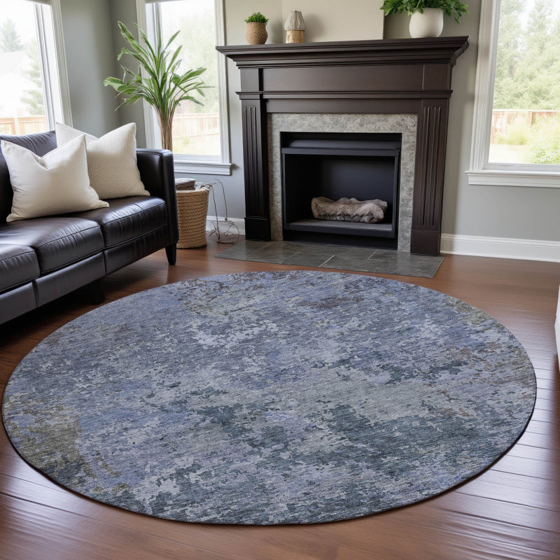 Premium Machine Washable Gurubaksh AMF1162 Modern Rug, Round 8'