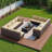 7-Piece Silverts Rattan Patio Set: Slanted Backrest, Weather-Resistant Frame & Cushions-1066037669