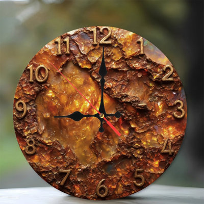 Horloge texturée ambrée rougeoyante
