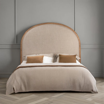 Oak & Linen Arch Headboard by Rowena Interiors