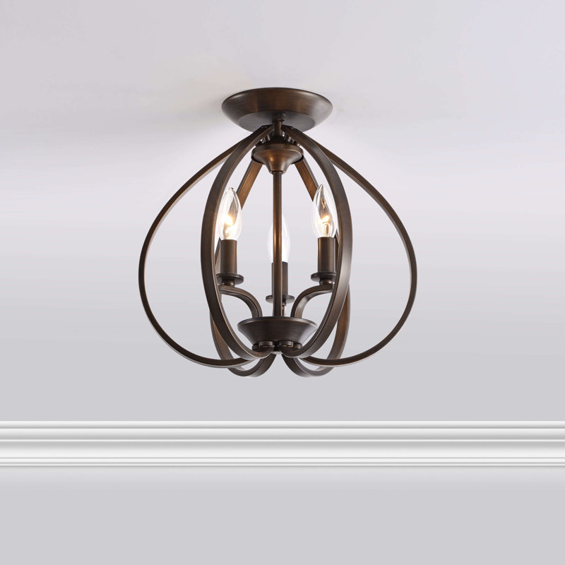 Mabel 3-light Contemporary Flush Mount Chandelier - Bronze