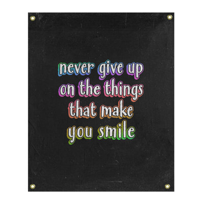 Tapisserie tableau noir en polyester joy et perseverance quote