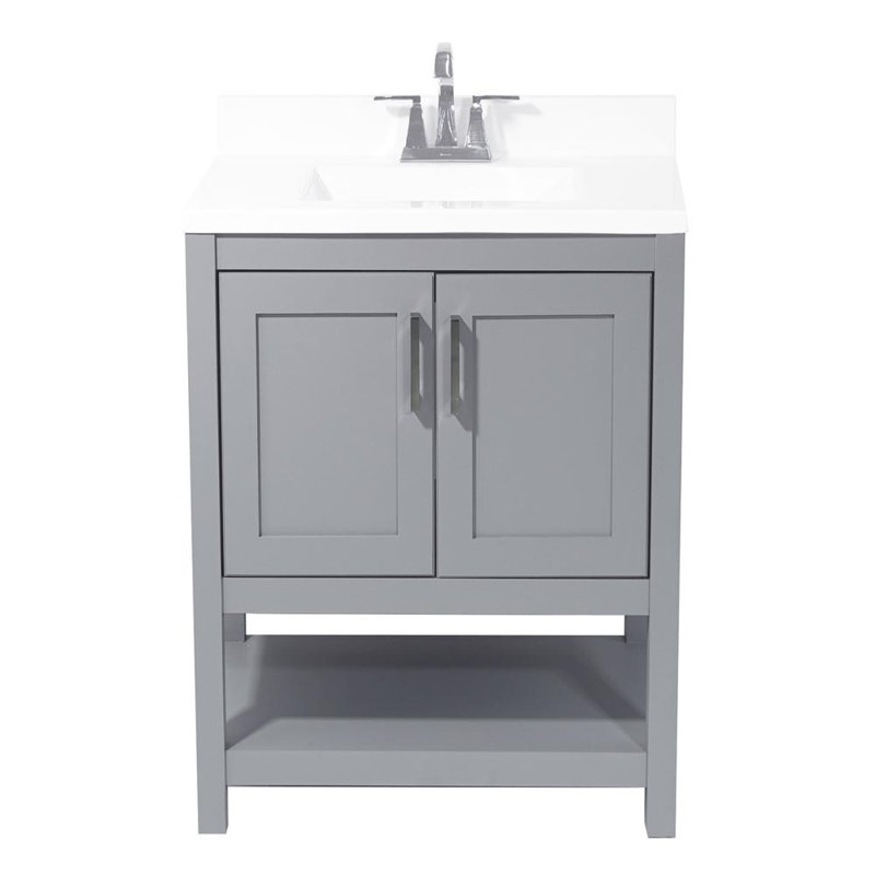 Ensemble de meuble-lavabo simple 25 po Datura, Blanc, Gris