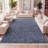 Felicdad Shag Plush Tassel Denim Blue Rug-1845098952