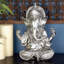 Sculpture en pierre polystone méditant Ganesh