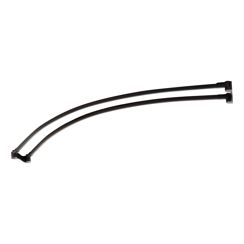60'' Matte Black Curved Double Shower Curtain Rod