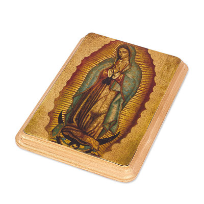  Handmade Our Lady Of Tepeyac Decoupage Wood Plaque