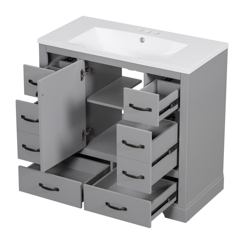 Meuble-lavabo 36 po, Gris