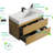 Modern Bathroom Sink Console - Natural Oak, Wall Mounted With A Quiet Basin And Double Drawers Vanity Desk Unit Oak Smooth Ample Drawer Storage-400438151-400438149