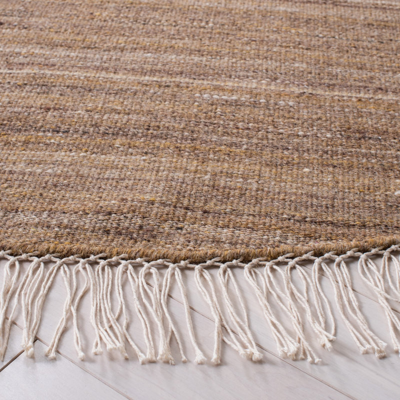 Emersyn Handmade Tufted Wool/Cotton Beige Area Rug, Round 7'