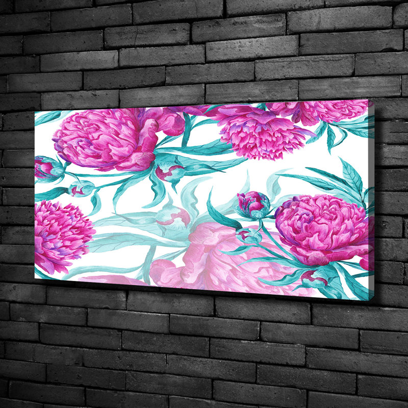 Pink Peonies - Wrapped Canvas Print, Canvas, 50cm H x 100cm W 