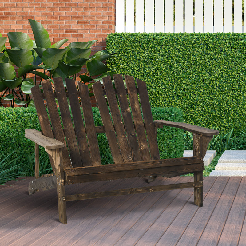 Chaise Adirondack en bois massif Navasota, Rouge