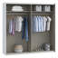 Modern Wardrobe with 2 Sliding Doors, Engineered Wood, White-1693722102-1697367254