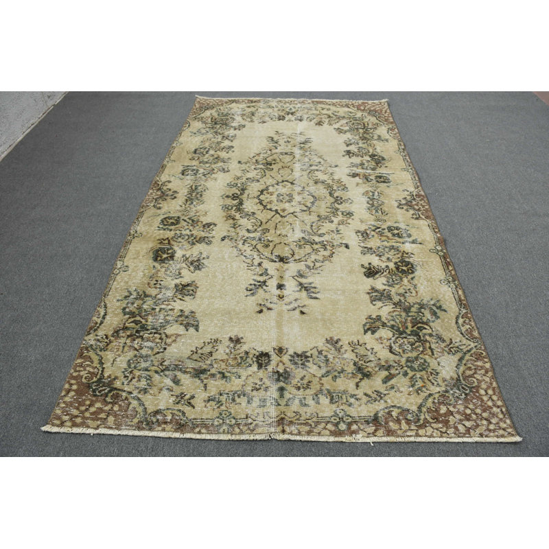 Grand tapis Oushak turque rétro vintage convenant aux chambres à coucher, aux salons ou aux espaces extérieurs brun / beige