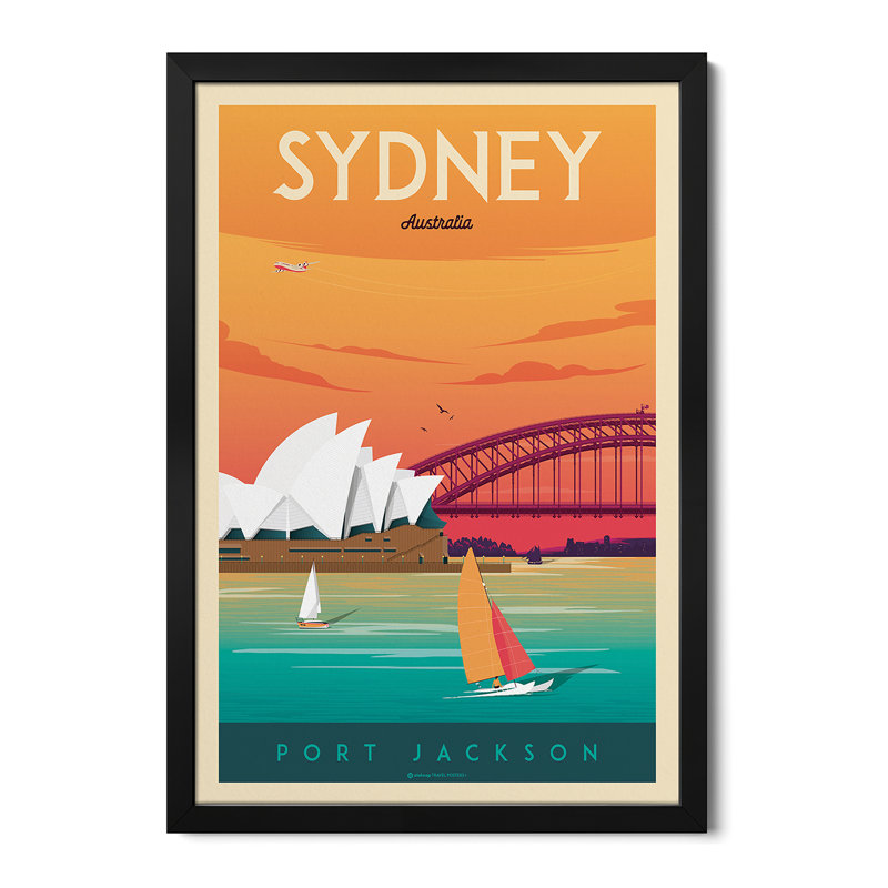 Affiche de voyage Sydney Sydney, H 32 po x l 24 po