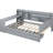 Full Size Daybed With Desk And Side Storage Options In Gray - Pine Construction For Customized Bedroom Wooden 3 Drawers, Ports Desk, Long-Lasting Use-199550056-199550058
