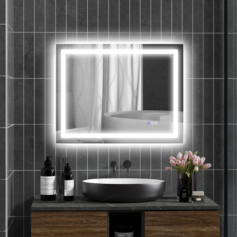 LED Bathroom Mirror with Lights, 35.4" x 27.6"
