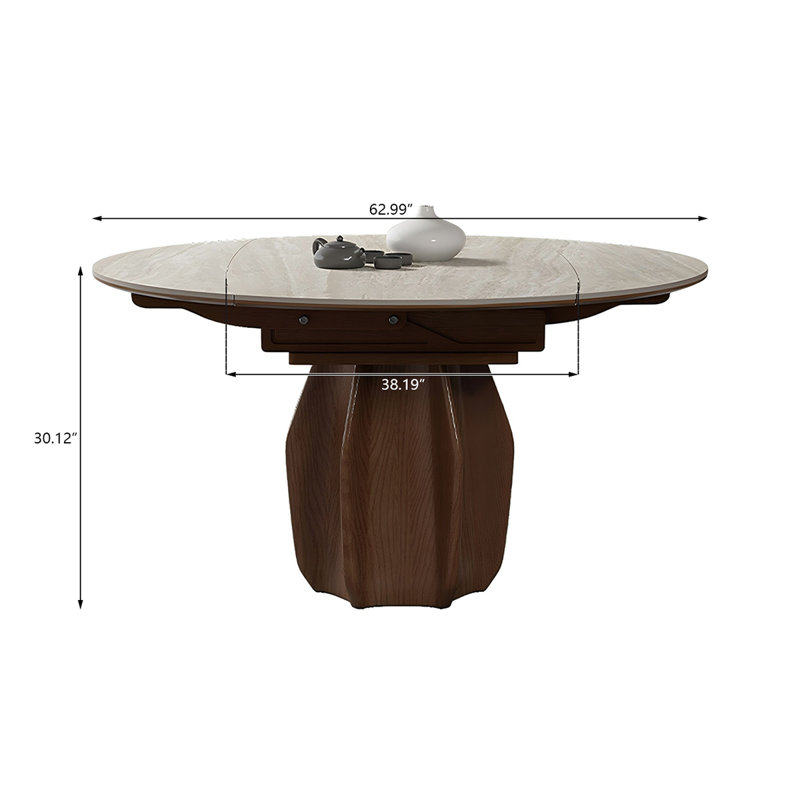 Table de salle à manger Sintered Stone, H 30,12 po x L 62,99 po x l 62,99 po