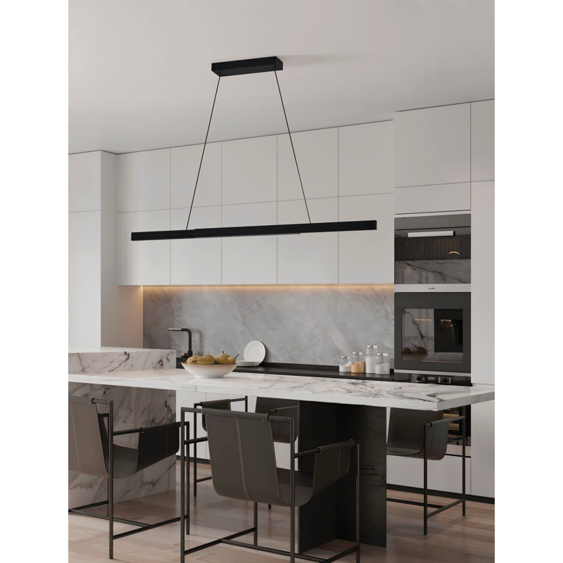 Luminaire suspendu à DEL extensible 2 lumières 3CCT, Noir brossé 