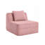 Canapé d'appoint moderne en velours côtelé sans accoudoirs avec coussin décoratif, rose