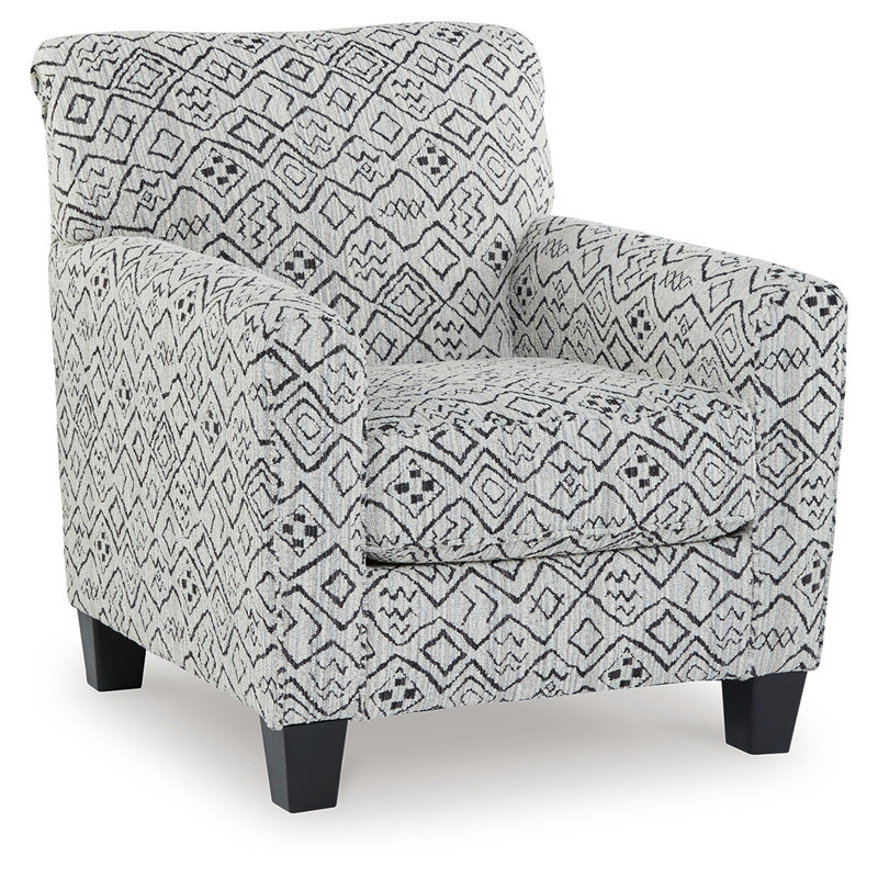 Ridhi Upholstered Armchair, Black/Cream Polyester Blend