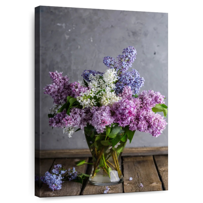 Harnek Vase Of Lilac Flowers, 24" H x 16" W