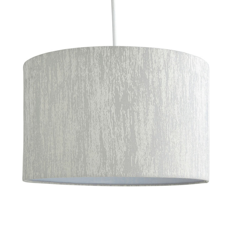 Fabric Drum Pendant Shade ( Screw On ), 22cmH x 35cmW x 35cmD, White