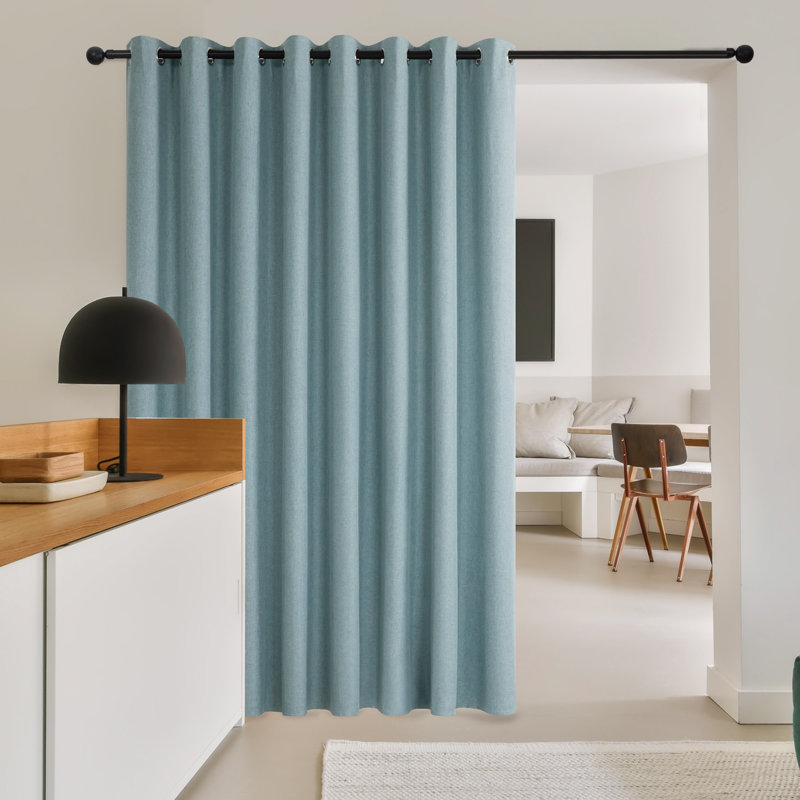 Marcarthur Blackout Curtain Single Panel, Teal, 100" W x 95" L