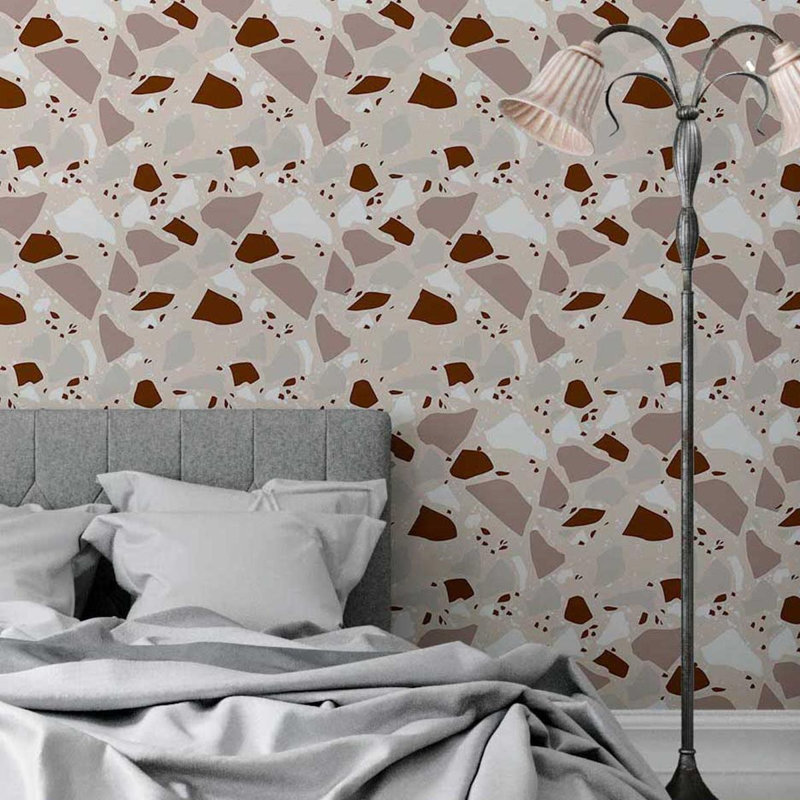 Carreau de papier peint adhésif doux L 126 po x l 24 po, Beige