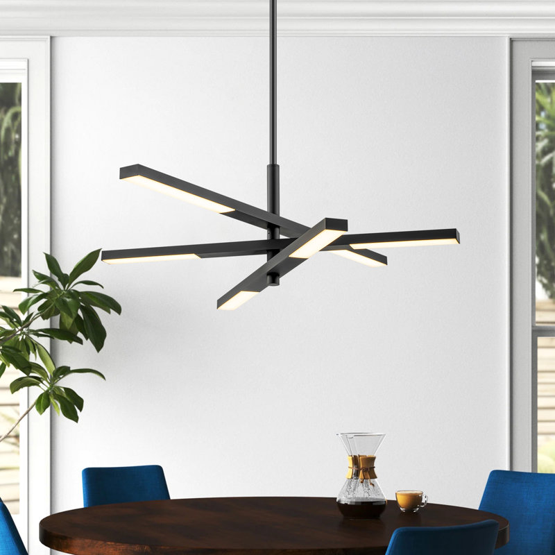 Jayshan 6 - Light LED Sputnik Modern Linear Chandelier