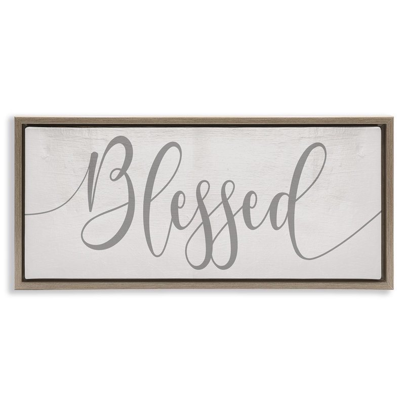 «Soft Blessed Typographie» par Daphne Polselli, H 14 po x l 31 po, Cadre flottant orme Montalcino