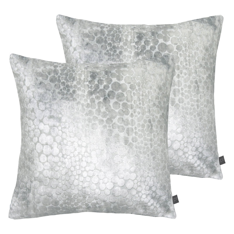 Geometric Square Cushion, Chrome, Feather