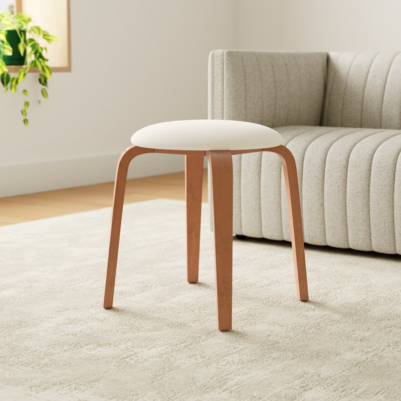 Navid Stackable Accent Stool, Walnut