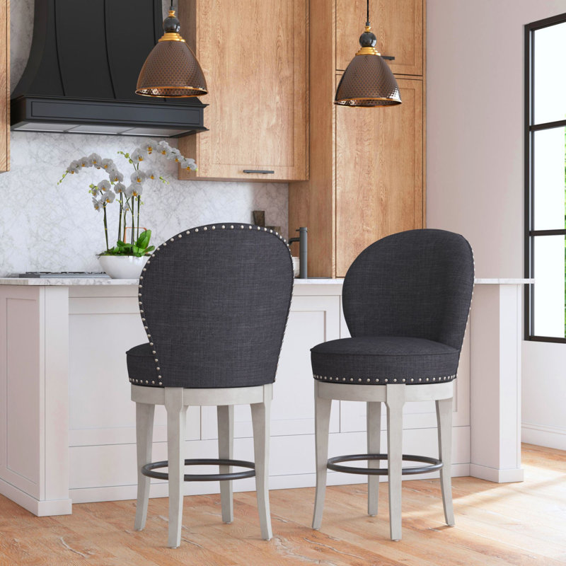 Tabouret pivotant Iightham Lodge, Gris anthracite, Tabouret de comptoir (siège d'une hauteur de 26 p