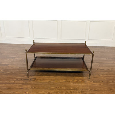 Wood and Brass Cocktail Table