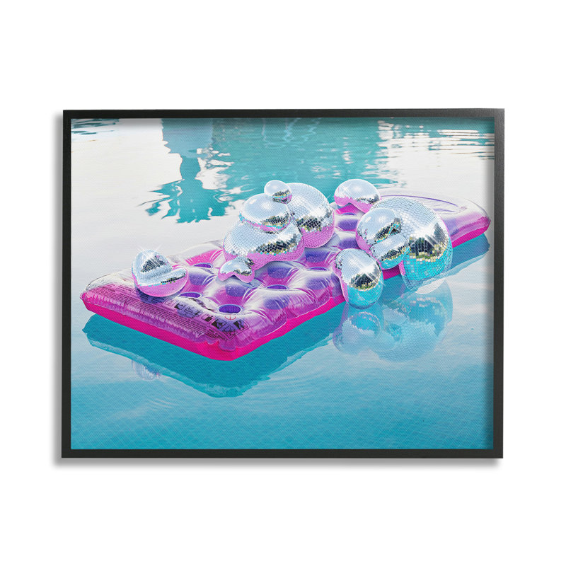 SummerPoolDiscoBallsGicleeArtbyZiweiLi, Estampe numérique Farmhouse, H 24 po x l 30 po