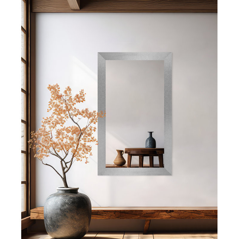 Miroir mural Maci Eileen, 33 po x 62 po, Argent platine