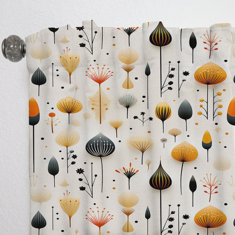 Scandinavian Midcentury Harmony - Rideau Mid-Century - Velours obscurcissant - 1 panneau, L 52 po x L 90 po