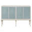 Armoire console blanche et argentée