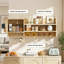 Wine Bottle & Glass Rack Natural Wood