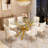 47.24" Rectangular Clear Tempered Glass Dining Table,Stylish Design with Gold Metal Legs, Kitchen Table for Dining Room-1718597056-1741286798-1741286797