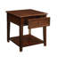 Table de bout à 1 tiroir avec tablette inférieure en noyer Wingler