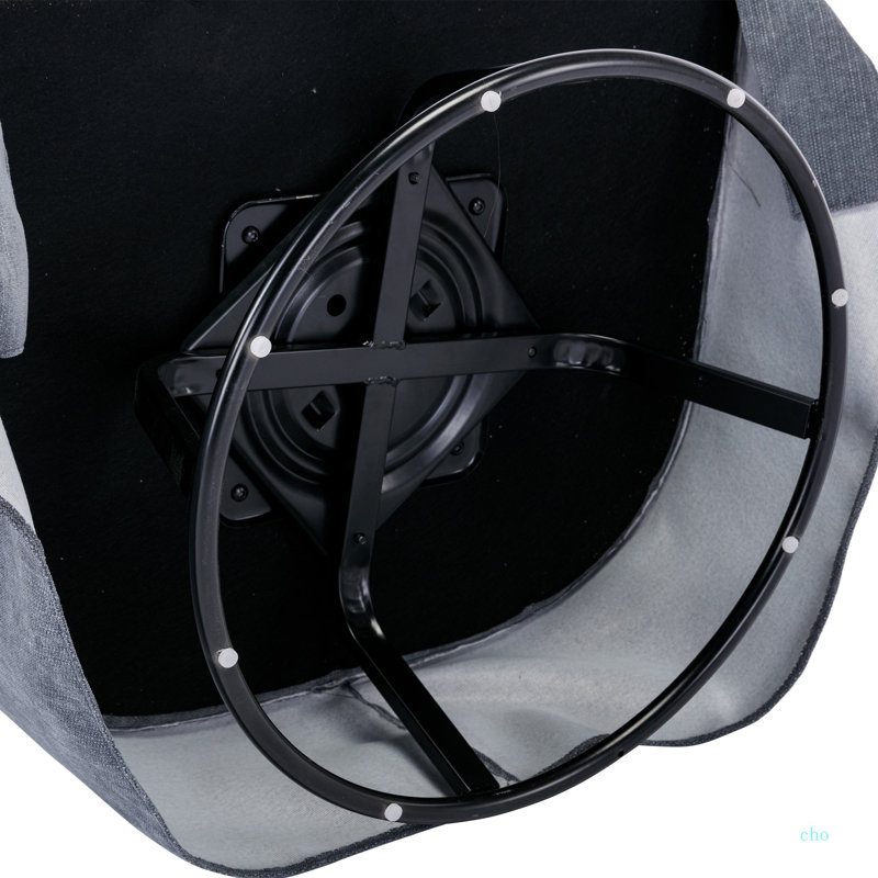 Fauteuil d'appoint pivotant à 360 degrés en mélange de lin, Gris