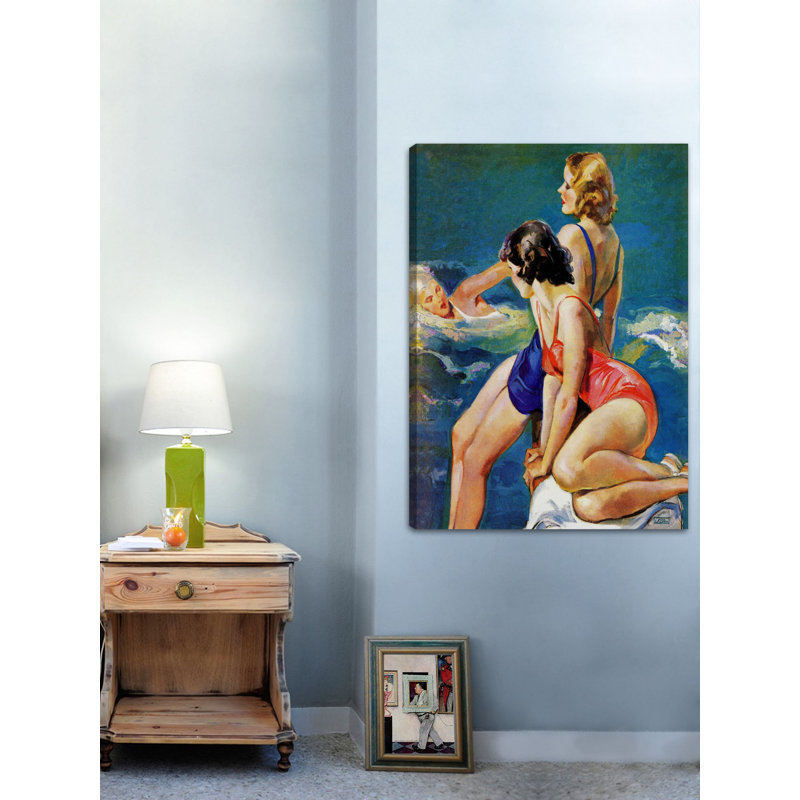 At the Pool Print on Wrapped Canvas, 48" H x 40" W
