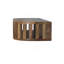 Console flottante en bois massif Ariella, rangement ouvert, brun clair